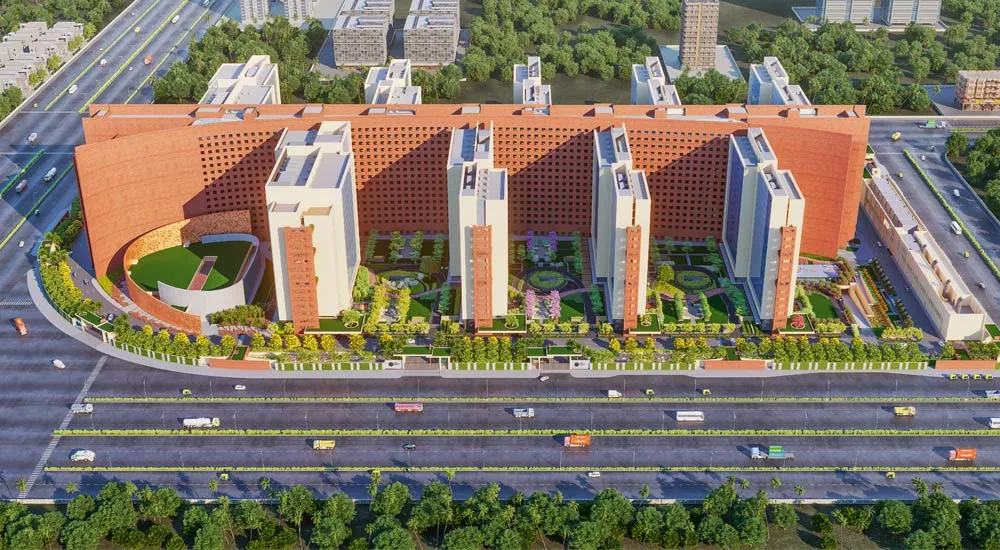 Overall side view of Surat Diamond Bourse building mobile version