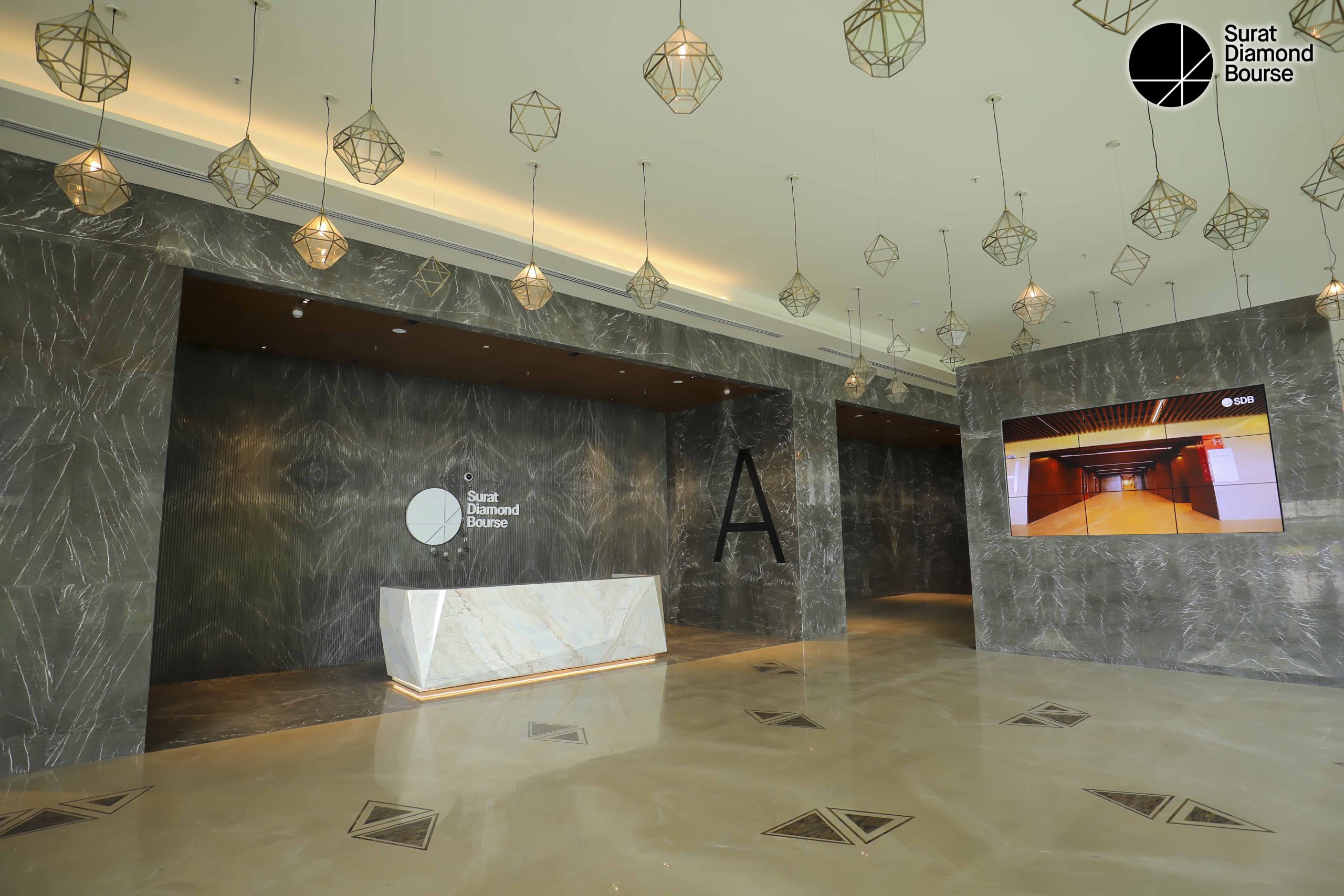 Reception Desk at Tower A of Surat Diamond Bourse